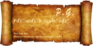 Püspök Győző névjegykártya
